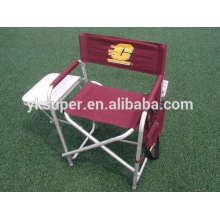 Cadeira leve leve de alumínio com mesa lateral e bolso